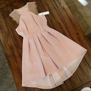 BCBG Lace Trim High Low Dress